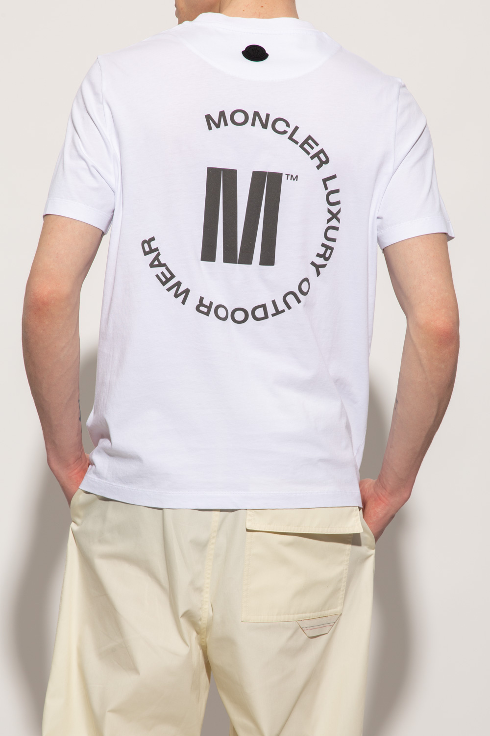 MONCLER MAGLIA SCOLLO T-shirt slim fit V-neck sizeL logo